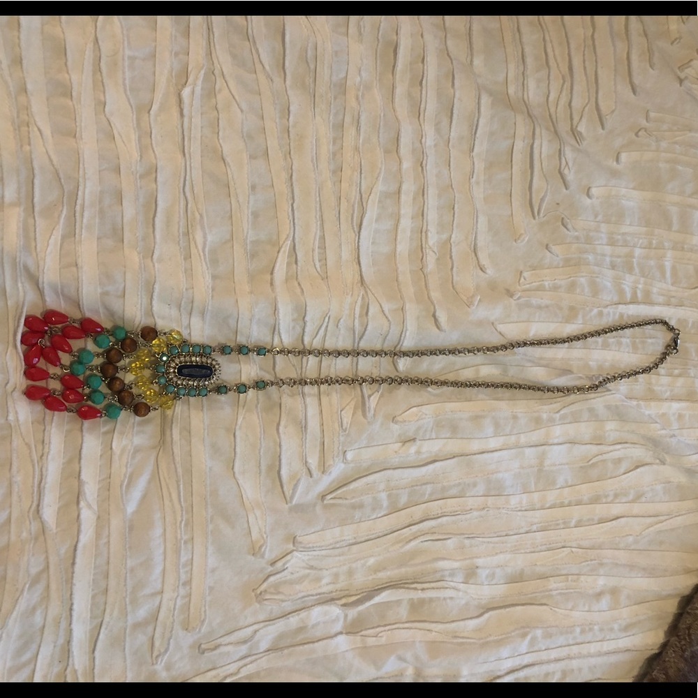 Long silver necklace